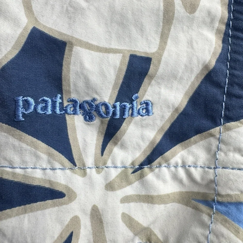 Vintage Patagonia SP03 Tropical Floral Board Shorts Blue‎ Women 8 Surf Swim 2003